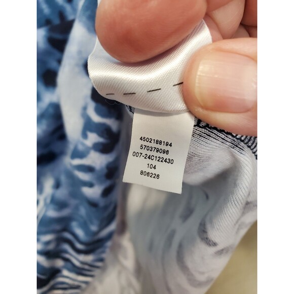 Chico's Pima Cotton Blue Animal Print Square Neck 3/4 Sleeve Tunic Size 3 (XL) - Picture 6 of 6